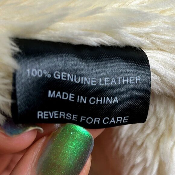 Baxis & Baxis Suede Leather Jacket Faux Fur Lined Trim Jacket Penny Lane Y2K L - Picture 11 of 13